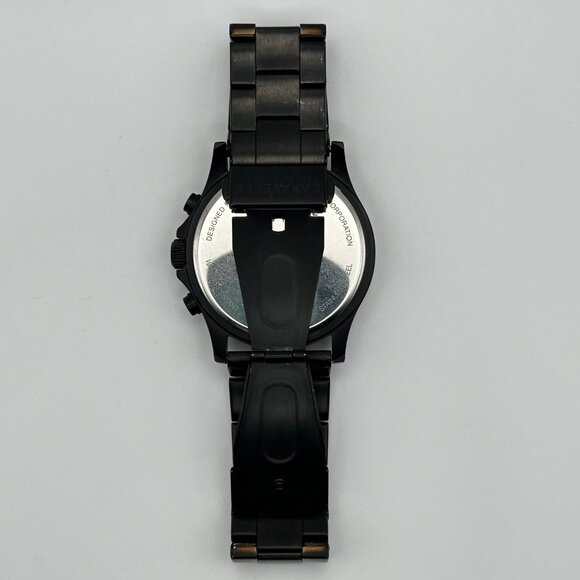 Caravelle New York 45A106 Blue Dial Black St.Steel Men's Watch - Picture 3 of 5
